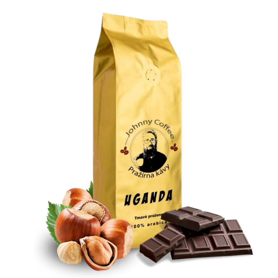 Uganda – tmavě pražená 100% Arabica pro espresso – Johnny Coffee