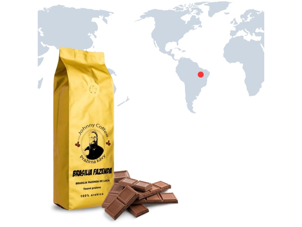 Brasil Fazenda tmavě pražená káva Johnny Coffee